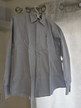 Ralph Lauren Blue and White Pinstripe Dress Shirt